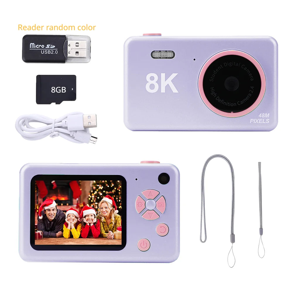 2.4 Inch HD Screen Mini Camera Toy for Kids Front and Rear Dual Camera 32GB USB Charging Cartoon Camera Toys for Children