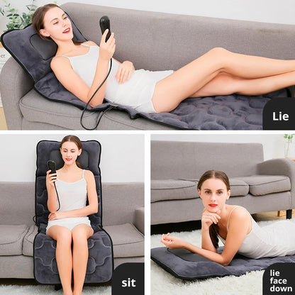 NEW Soft Electric Vibrator Heating Back Neck Massager Mattress Waist Pad Pad Home Office Relaxing Bed Pain Relief Health Gift