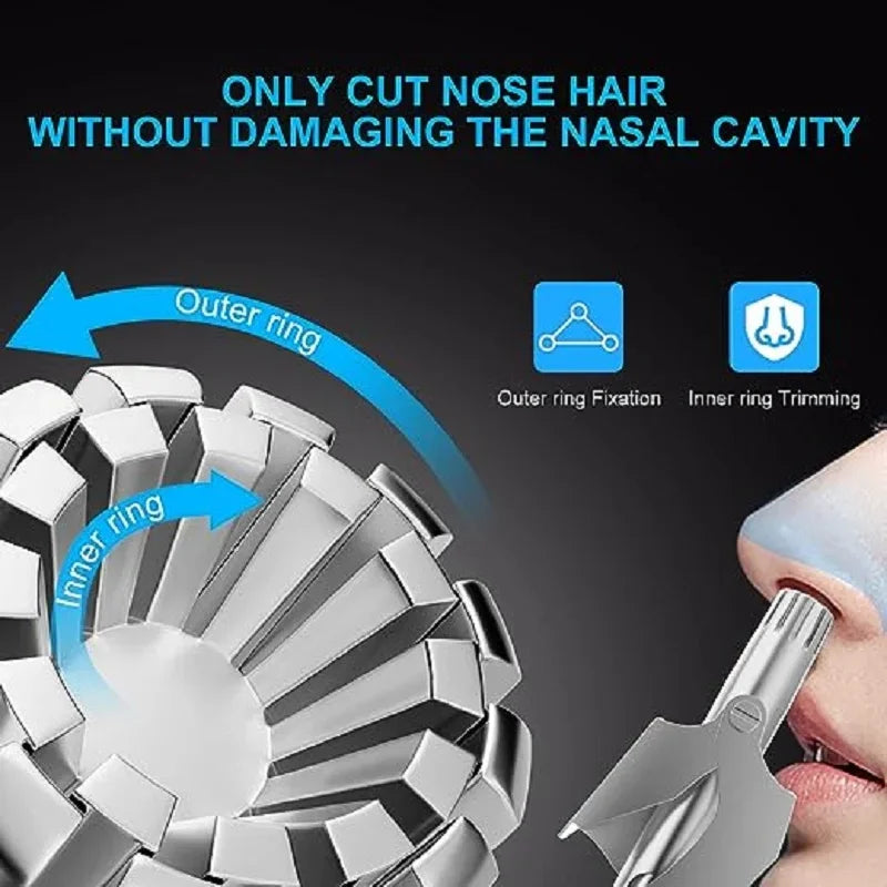 Nose Hair Trimmer For Men Stainless Steel Manual Trimmer триммер для носа Suitable For Nose Hair Razor Washable Nasal 1 Set