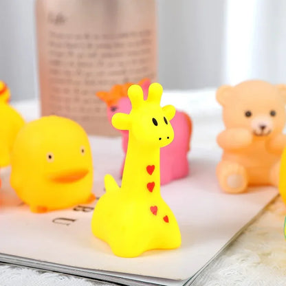 10Pcs/set Baby Cute Animals Bath Toy Water Playing Toys Soft Rubber  Squeeze Sound Kids Bath Play Pools Water Fun Toys Gifts