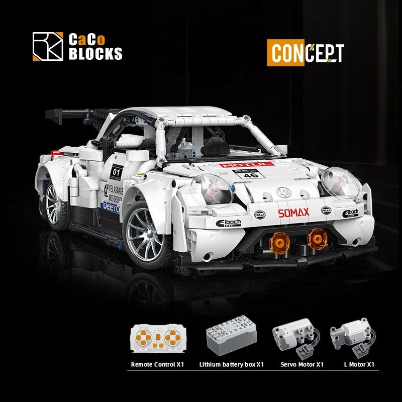 1785PCS Technical MOC White Beetle Car 10252 Building Blocks Assemble Bricks Toys Classic Vehicle with Motor Gifts For Kids Boy