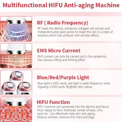 Portable Mini HIFU Facial Skin Radio Frequency EMS Micro-Current Instrument To Lift And Tighten Face-Lift Beauty Massager