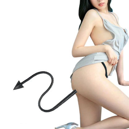 Anal Sex Devil Tail Cosplay Butt Plug Metal Anal Plug PU Leather Whip Adult Games Anal Sex Toys for Couples Men and Women