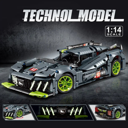 Technical Expert 1280Pcs Mechanical Racing Sport Car Model Building Blocks City Supercar Toys Kids Gift Speed Vehicle MOC Bricks