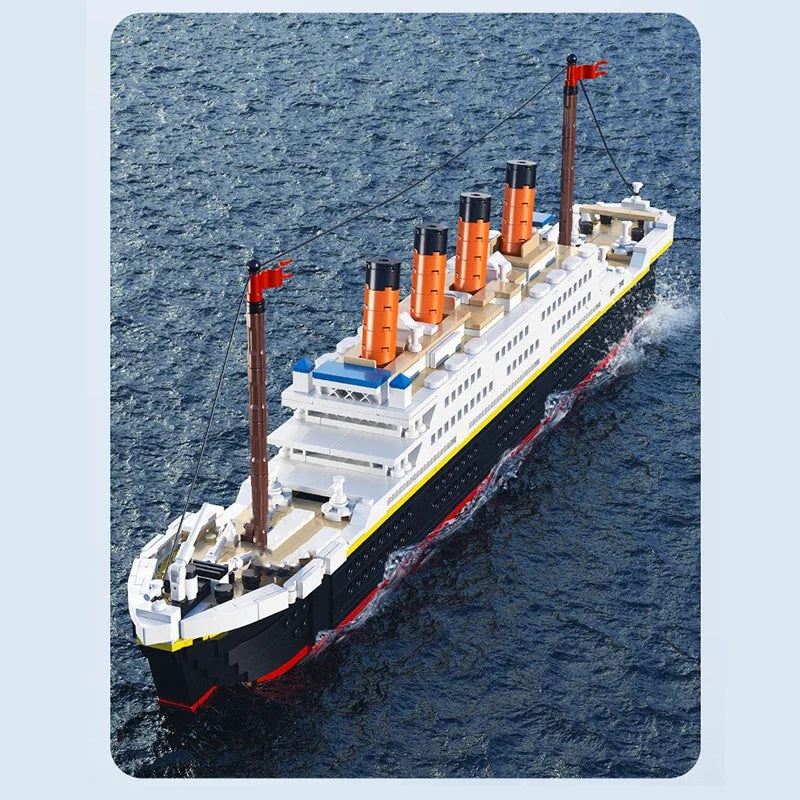 1288PCS 3D Titanic RMS Cruise Boat Ship Romance Building Blocks Assemble Bricks Educational Model Toys Gifts For Kids Boyfriend