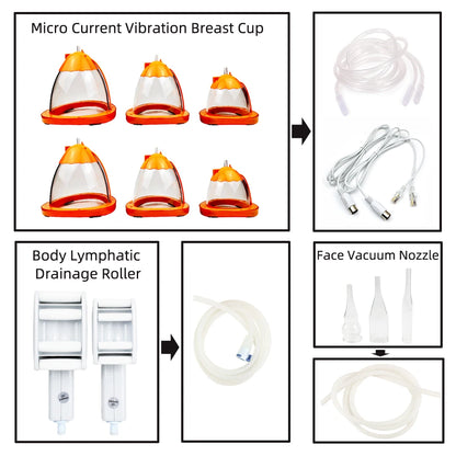 4 in 1 Electric Chest Massager Vibration Vacuum Breast Lifting Machine Buttocks Suction Pumping EMS Stimulation Butt Firming