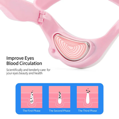 Electronic Eye Vibration Massage Mask EMS Warm Compress Eye Relaxation Glasses Reduce Dark Circles Anti-wrinkle Pouch Removal