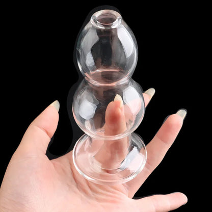 1pcs Big Glass Hollow Anal Plug See Through Butt Plugs Transparent Dildos Anal Plugs for Women Men Adult Sex Toys Products