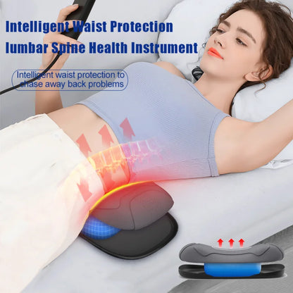 NEW Electric Waist Traction Device Double Care Waist and Back Massager Heating Vibrating Spine Support Waist Relief From Fatigue