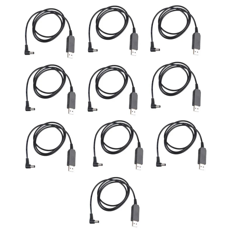 10pcs Baofeng UV-5R Walkie Talkie USB Power Charger Car Charger Boost Cable for UV5R UV9R UV-82 BF-F8HP UV-82HP UV-5X3 Charging