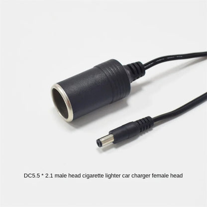 Universal 12V24V 10A120W All-Copper DC5.5*2.1 Male To Cigarette Lighter Socket Car Charger Cable 35cm