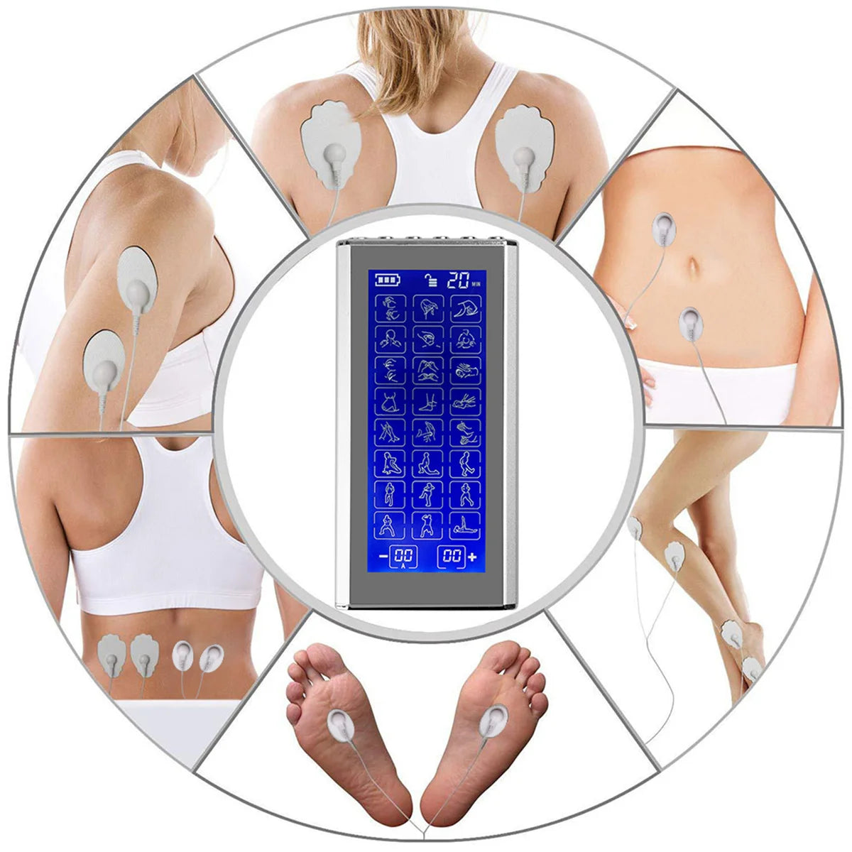 Household 24 Modes EMS  Electric Muscle Therapy Stimulator 4 Output Channel TENS Unit Machine Physiotherapy Pulse Body Massager