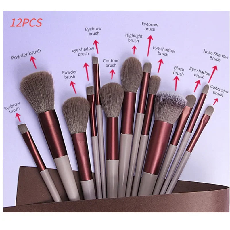 13PCS Makeup Brushes Set Make Up Concealer Brush Blush Powder Brush Eye Shadow Beauty Make Up Tool Highlighter Foundation Brush