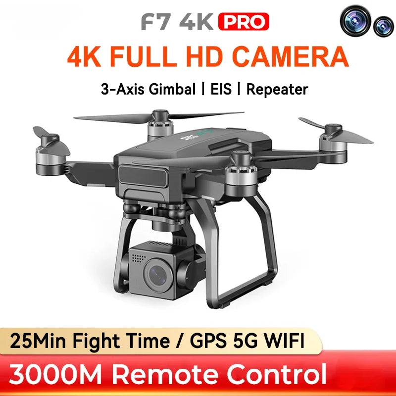 4K Profesional SJRC F7 Pro Dron Camera GPS 3-Axis Gimbal Laser Obstacle Avoidance Quadcopter FPV Drone Brushless RC UAV Toys