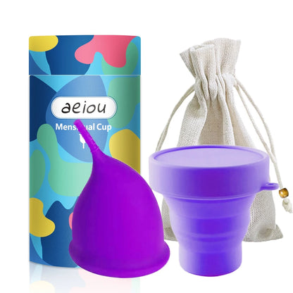 Menstrual Cups Eco-friendly Reusable Medical Soft Silicone Menstrual Cup Set Sterilizer Feminine Hygiene Product Period Cup