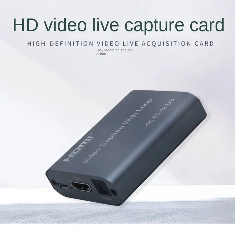 USB3.0 HDMI Capture Card with Audio Mic Input 4K60Hz U3 Video Capture Live Card