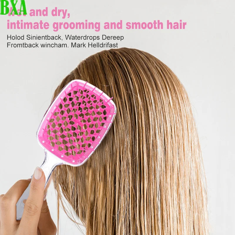 BXA Fluffy Modeling Comb Mesh Comb Hairdressing Hair Smoothing Honeycomb Comb Plastic Massage Comb Dry and Wet Hollow Comb