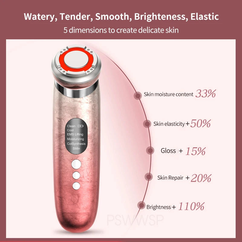 Facial Cleaner Anti Wrinkle Lifting Skin Rejuvenation Device EMS Hot Cold Vibration Face Massager Red Blue Photon Acne Remover