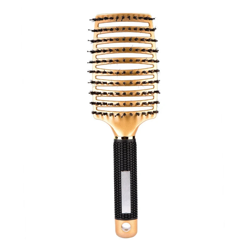 1PCS Multicolor Bristle Nylon Scalp Massage Comb Women Wet Curly Detangle Hairbrush Hair Growth for Relax & Stress Relief