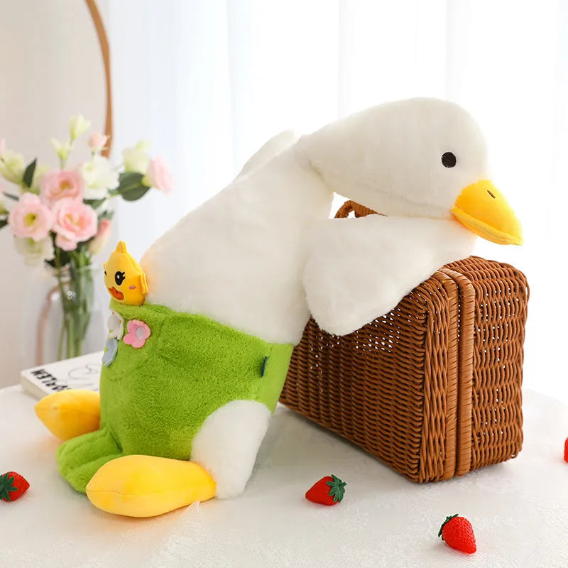 75-160cm Cute Celebrity Big White Goose Plush Toys Kawaii Huge Duck Sleep Pillow Cushion Soft Stuffed Animal Doll Birthday Gift