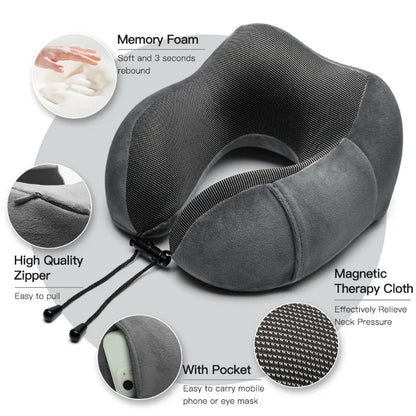 1pc U Shaped Massage Pillow Memory Foam Neck Pillows Soft Travel Massage Neck Pillow Sleeping Airplane Pillow Cervical