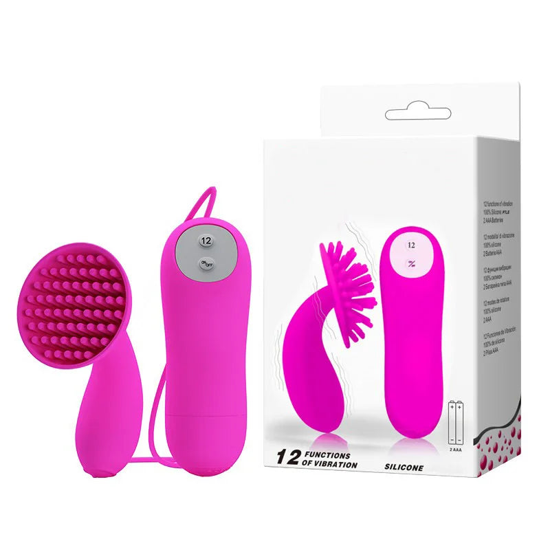 Soft Silicone Mushroom 12-Frequency Vibration Pussy Pump Clit Vibrator Clitoral Stimulator Masturbator Sex Toy for Women