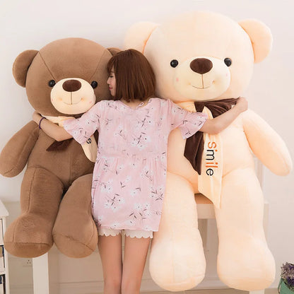 70cm Large Bear Plush Toys Hug Figurine Ribbon Teddy Dolls Valentine's Day Birthday Gift Throw Pillow for Girlfriend Baby Kids