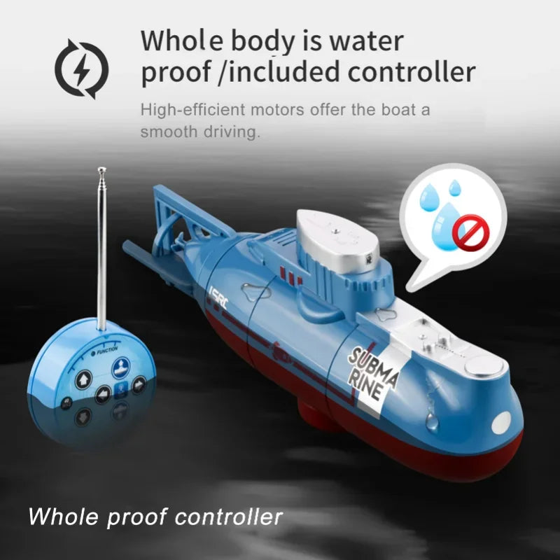 Speed Remote Control Boat Mini Rc Boat Submarine 0.1M/s Waterproof Diving Toy Simulation Model Gift for Kids Boys Girls Child