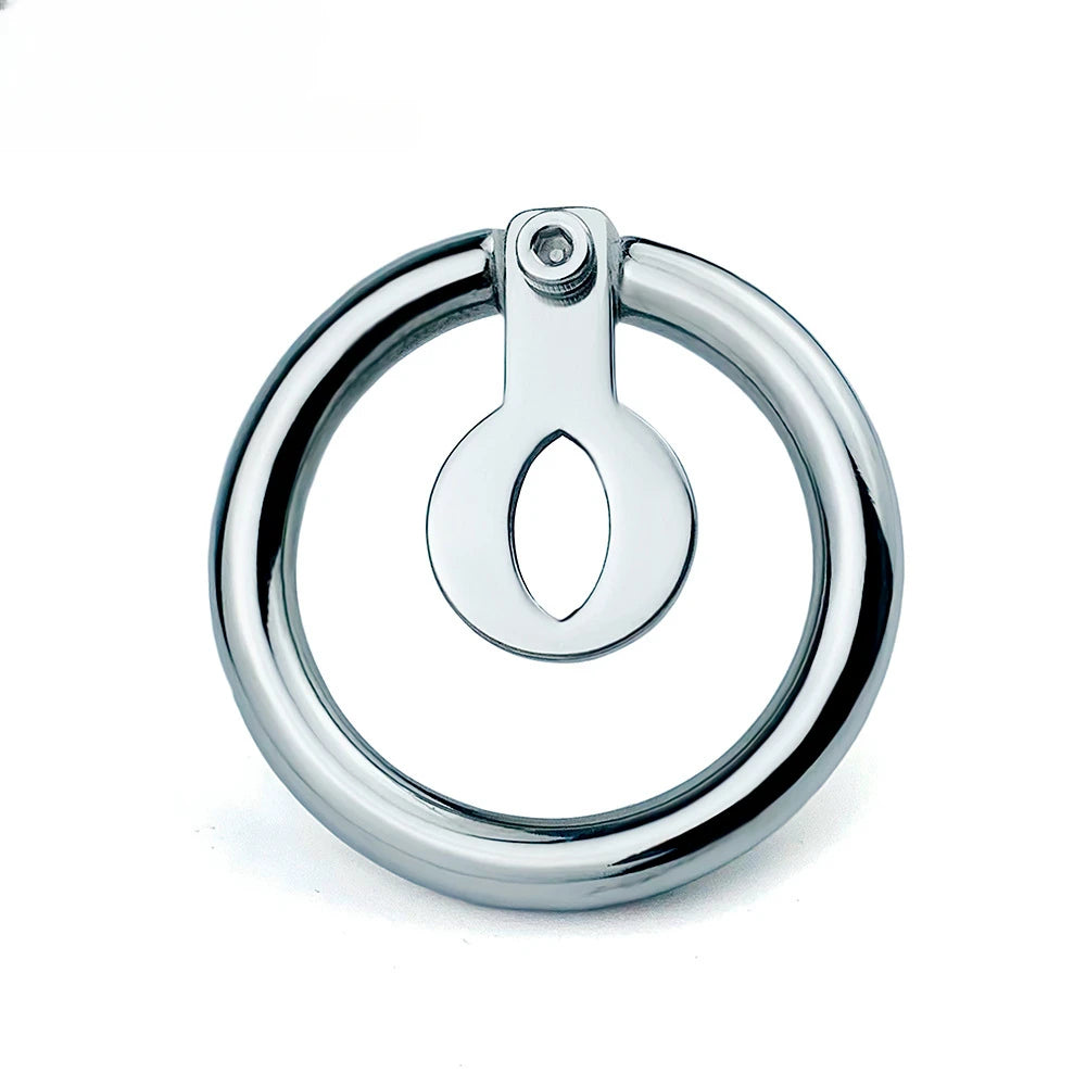 40/45/50mm Stainless Steel Bottle Cap Chastity Lock, Cage-free Flat Pot Lid, Open Type Penis Round Ring Chastity Lock for Men