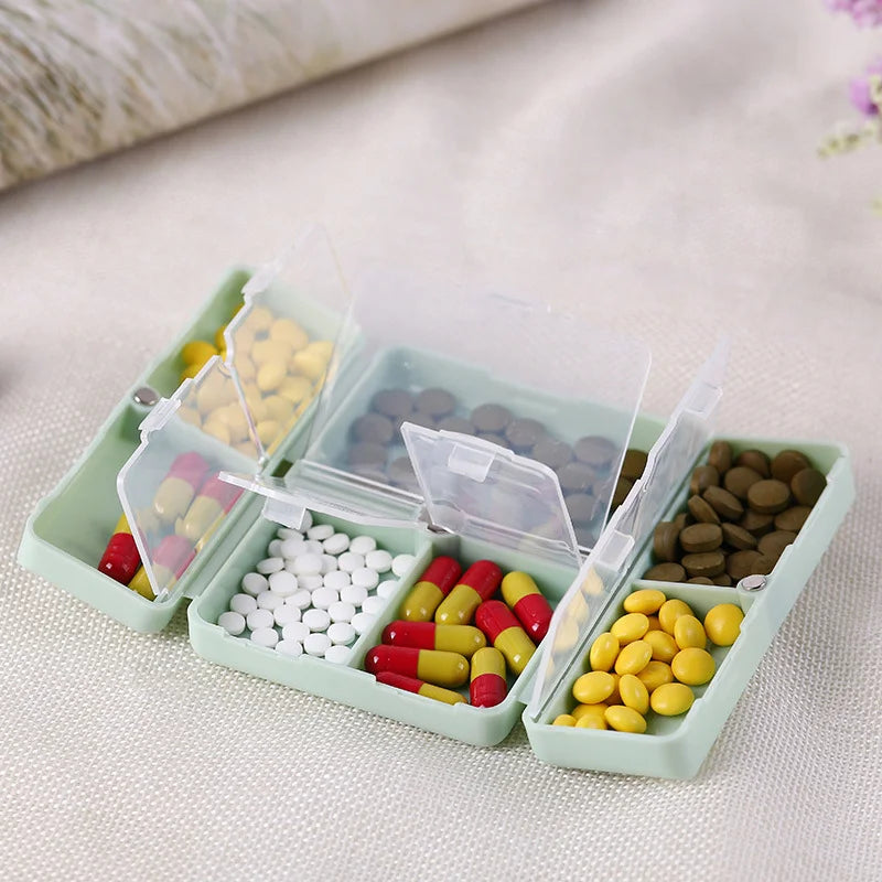 1PC Weekly Pill Box 7 Days Foldable Travel Pill Box Pill Box Tablet Storage Box Container Dispenser Organizer Tools