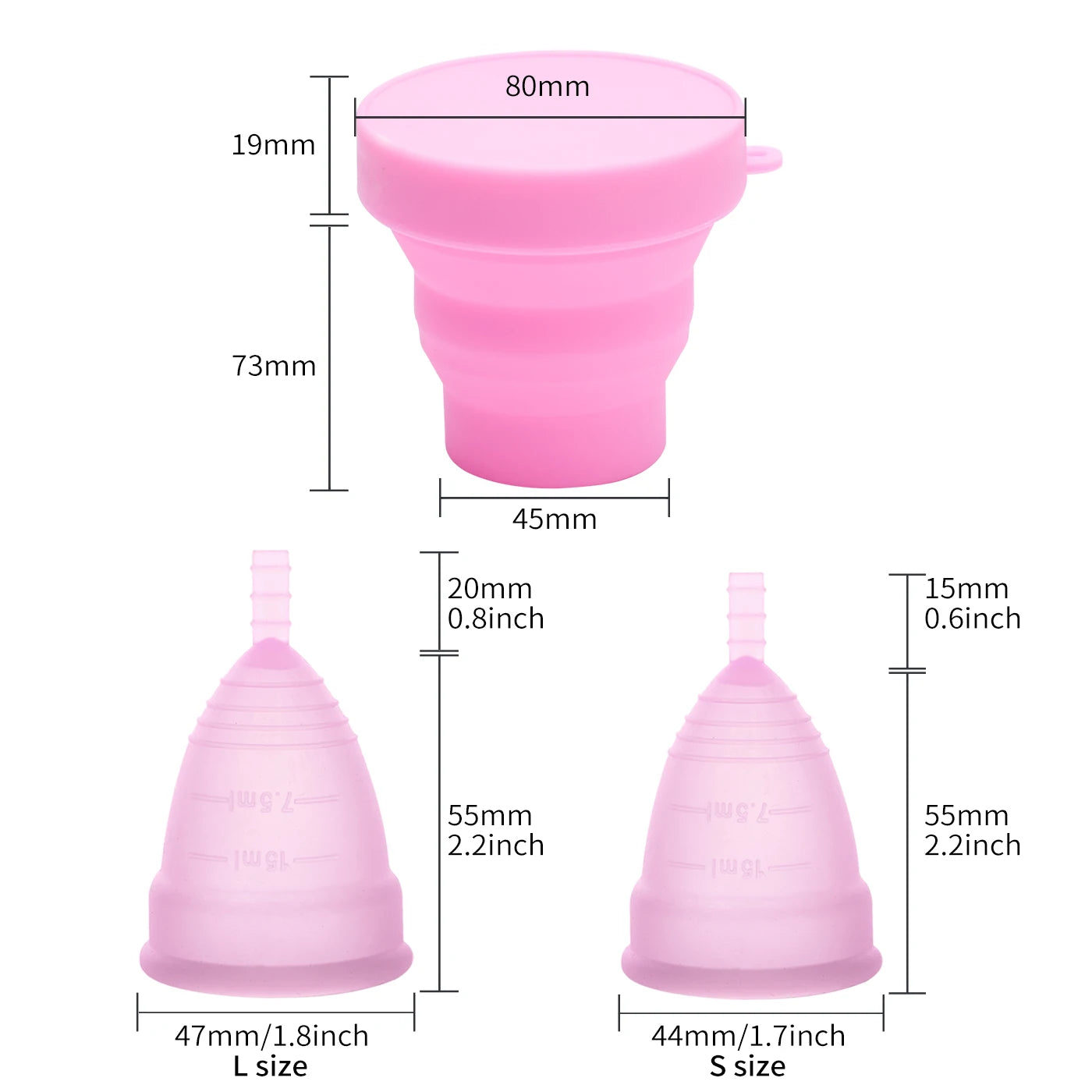 Silicone Menstrual Cup Medical Grade Sterilizer Feminine Hygiene Menstrual Cup Sterilizing Menstrual Period Cup for Women Lady