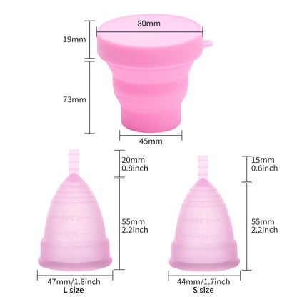 Silicone Menstrual Cup Medical Grade Sterilizer Feminine Hygiene Menstrual Cup Sterilizing Menstrual Period Cup for Women Lady