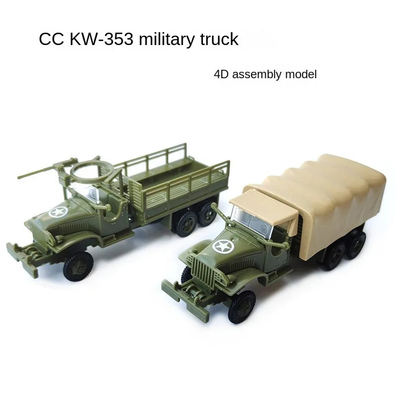 4D 1/72 Assembled Model GMC Allied Forces Truck CCKW-353 Military Truck Vehicle Toy Sandpan Game Toys for Children Gifts