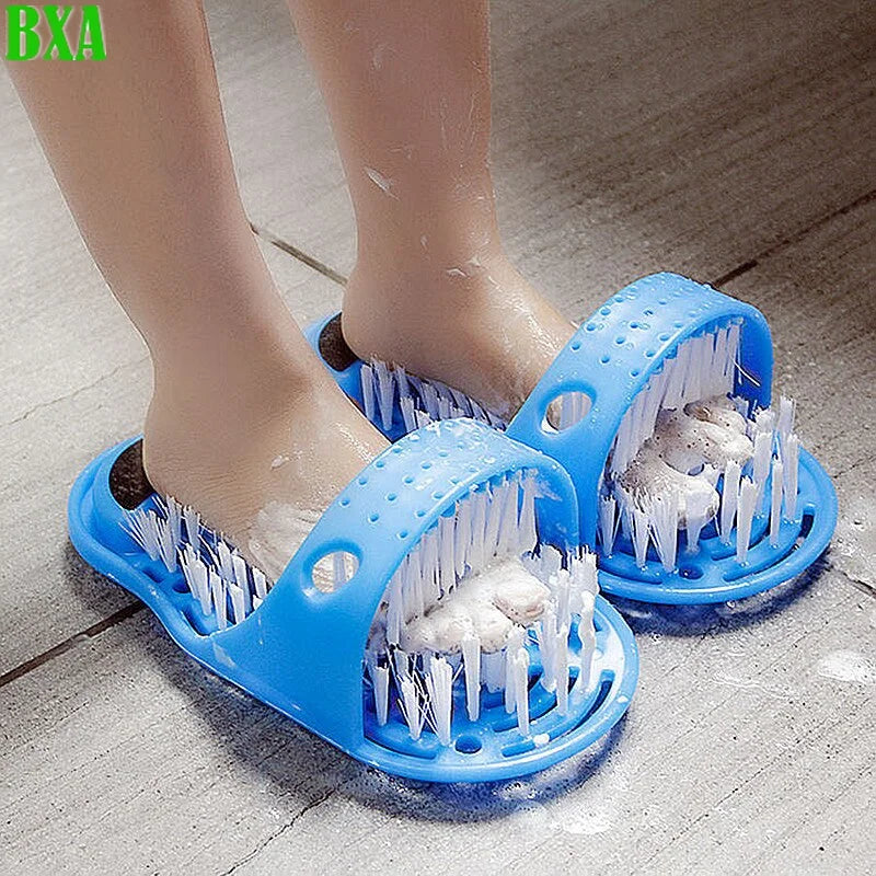 2pcs Plastic Shower Foot Scrubber Massager Cleaner Spa Exfoliating Washer Wash Slipper Bathroom Foot Brushes Remove Dead Skin