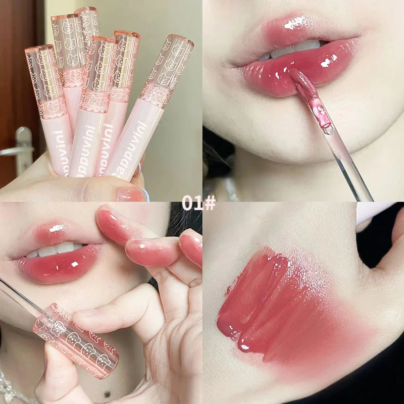 6 Color Bubble Lip Gloss Mirror Water Liquid Lipstick Moisturizing Lipgloss Long Lasting Sexy Lip Tint Makeup Korean Cosmetics