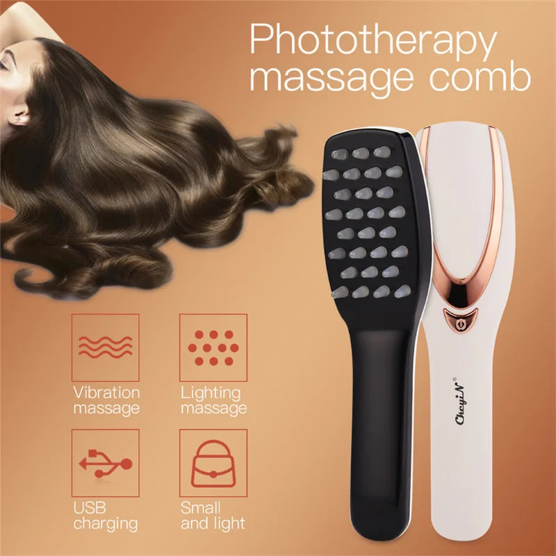 NEW Electric Wireless Infrared Ray Massage Comb 3 in 1 Hair Growth 3 Modes Vibration Head Scalp Massager Anti Hair Loss Care