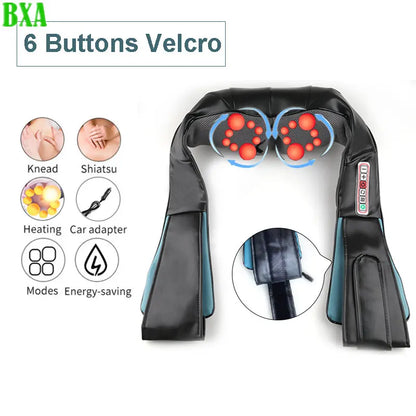 New Electric Massage Shawl Shiatsu Massage Electrique Car Home Health Care Cervical Spine Kneading Massager Relaxation