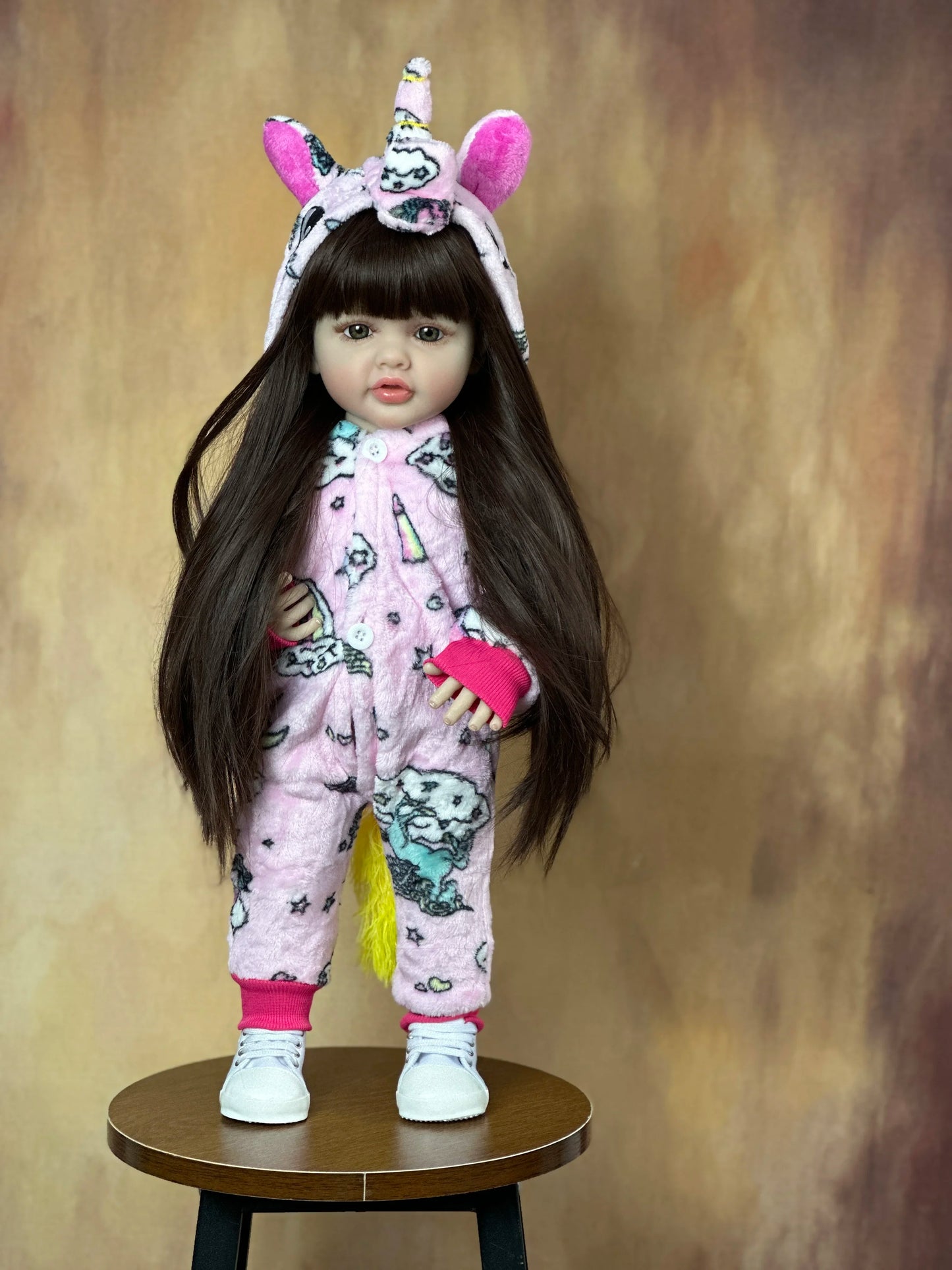 55CM Reborn Dolls 22Inch Baby Lifelike Realistic Stand Girl Doll Kit Full Soft Silicone Body Toddler Birthday Gift