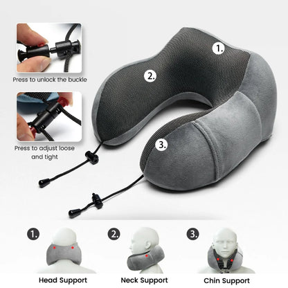 1pc U Shaped Massage Pillow Memory Foam Neck Pillows Soft Travel Massage Neck Pillow Sleeping Airplane Pillow Cervical