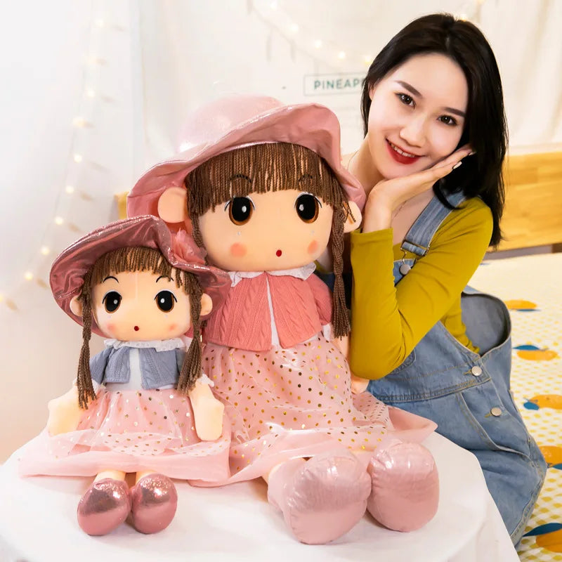 45-75cm Big Kawaii Hat Princess Mayfair Doll w/ Clothes Kids Baby Appease Toys Stuffed Soft Cartoon Plush Toys for Children Gift