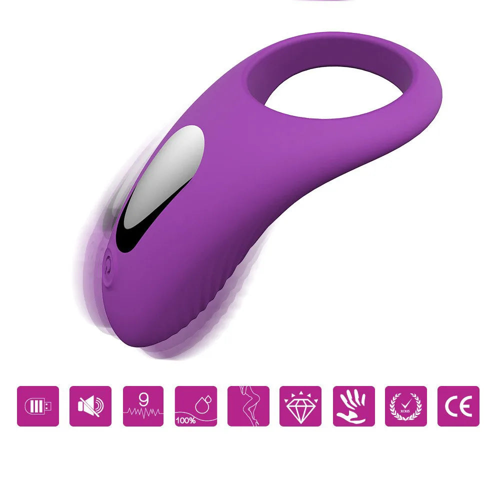 Wireless Remote Control Cock Ring with 9-Speeds Dual Vibration Delay Ejaculation  Clitoral Stimulator Sex Toys for Men Couple