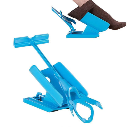 New Lazy Sock Slider Aid Blue Helper Kit Helps Put Socks On Off No Bending Shoe Horn Suitable For Socks Foot Brace Support