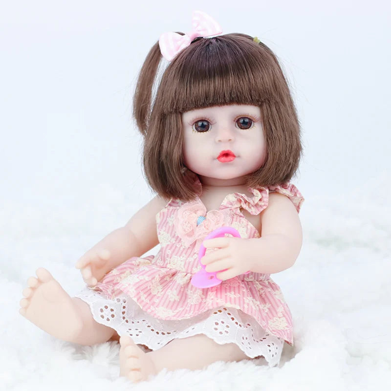 38CM Reborn Doll Imitation Baby Soft Adhesive Doll Children's Toy Doll Toy Toddler Girl Birthday Gift Dolls Accessories