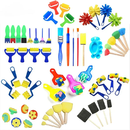 Toddler Kids Paint Sponge Brush DIY Art Graffiti EVA Tools Drawing Toys for Children Educational Washable Hand Drawn Pigments