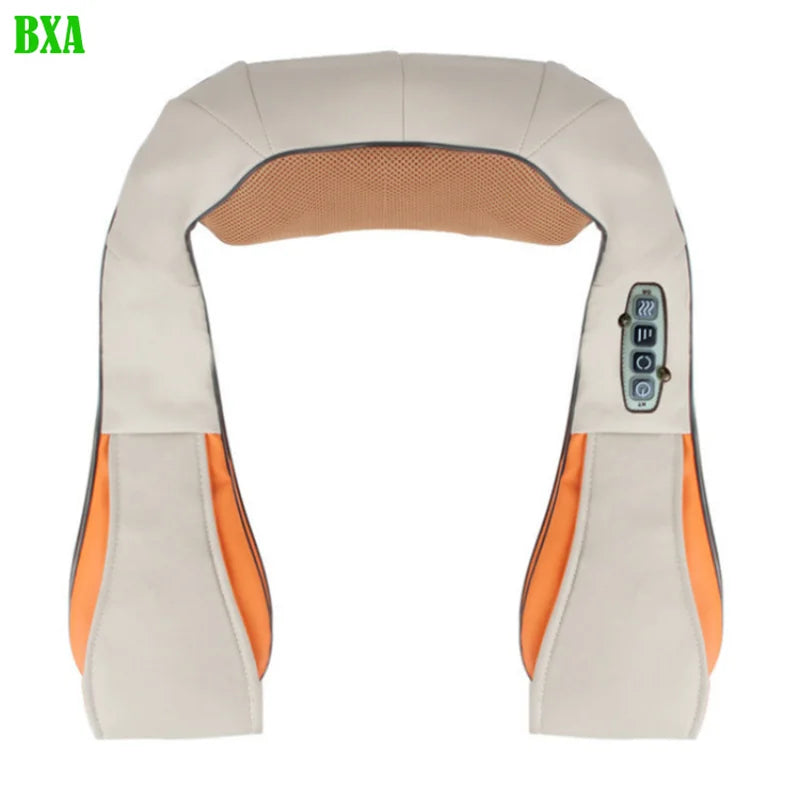 BXA U Shape Shiatsu Back Shoulder and Neck Massager Electric Full Body Massager with Heat Deep Tissue Kneading Pillow Massager