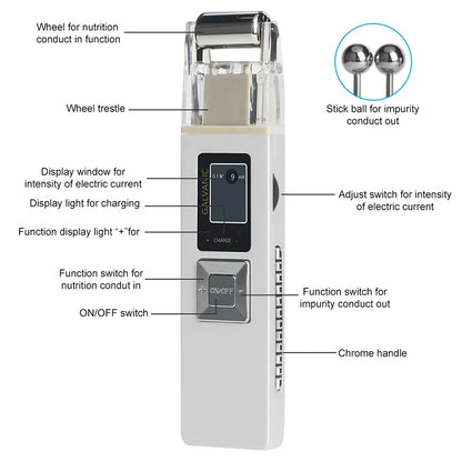 NEW Ion Face Beauty Apparatus Wireless Galvanic Microcurrent Massager Skin Firming Machine With 2 Heads Anti-aging SPA Beauty