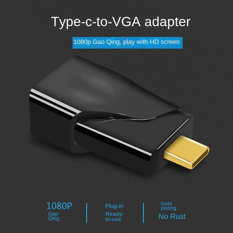 USB C To VGA Adapter for Notebooks and Mobile Phones, Type-C To VGA Converter