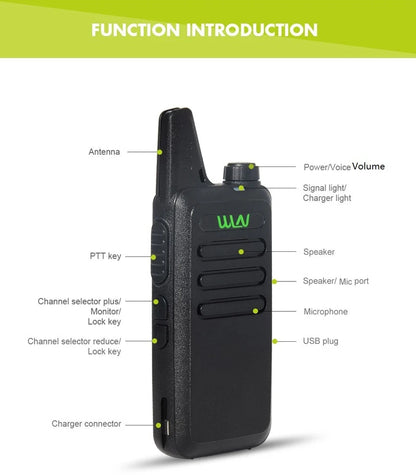 WLN KD-C1 Mini Portable Radio UHF 400-520MHz 5W walkie talkie 16 Channel UHF Transceiver KDC1 Walkie Talkie