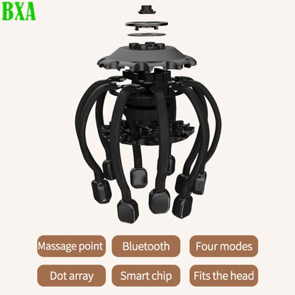 Scalp Massage Head Massager Vibration Head Scratcher with Bluetooth Music for Relax Stress Relief Improve Sleep Electric Octopus