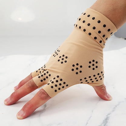 1 Pair Magnetic Therapy Arthritis Gloves Adult Rheumatoid Muscle Relax Compression Hand Glove Wrist Brace Support Massage Glove